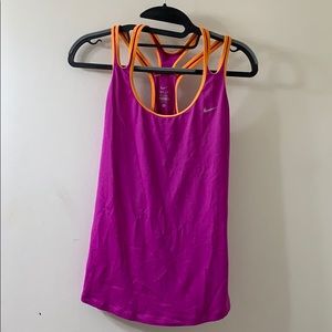 Nike Dry Fit Purple and Orange Workout Tank Top
